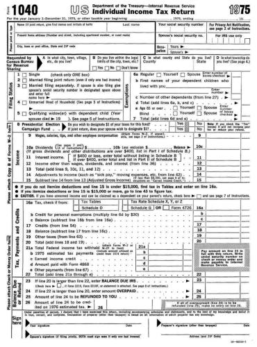 1975 1040 Form